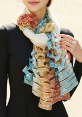 画像1: ウール&シルクスカーフ ”アリュメット（マッチ棒）" ・コートダジュール (1)