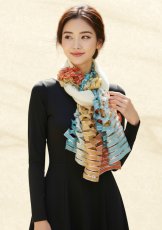 画像2: ウール&シルクスカーフ ”アリュメット（マッチ棒）" ・コートダジュール (2)